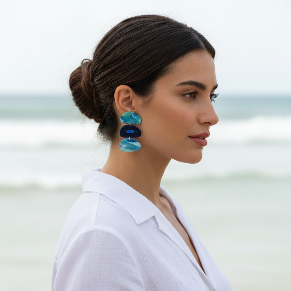 Azura Coral Brincos Exclusivos Statement